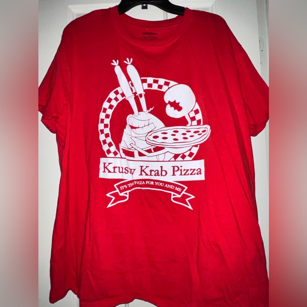 Krusty Krab Pizza, graphic, tea, size XL